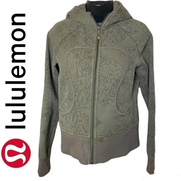 Lululemon Hunter Green Love & Peace Revolution Hoodie Size 6 - Picture 1 of 12